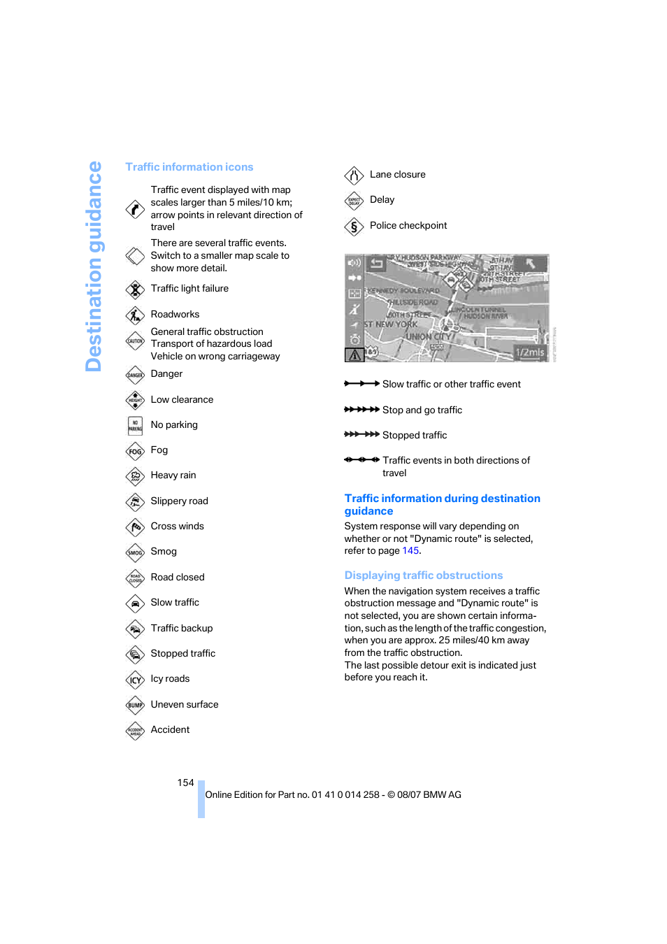 Destination guidance | BMW 335i Convertible 2008 User Manual | Page 156 / 272