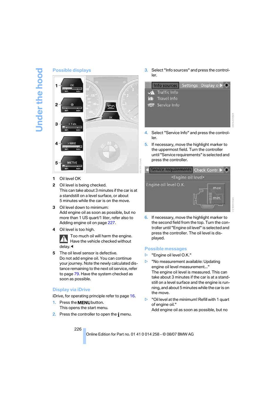 BMW 335i Convertible 2008 User Manual | Page 228 / 272