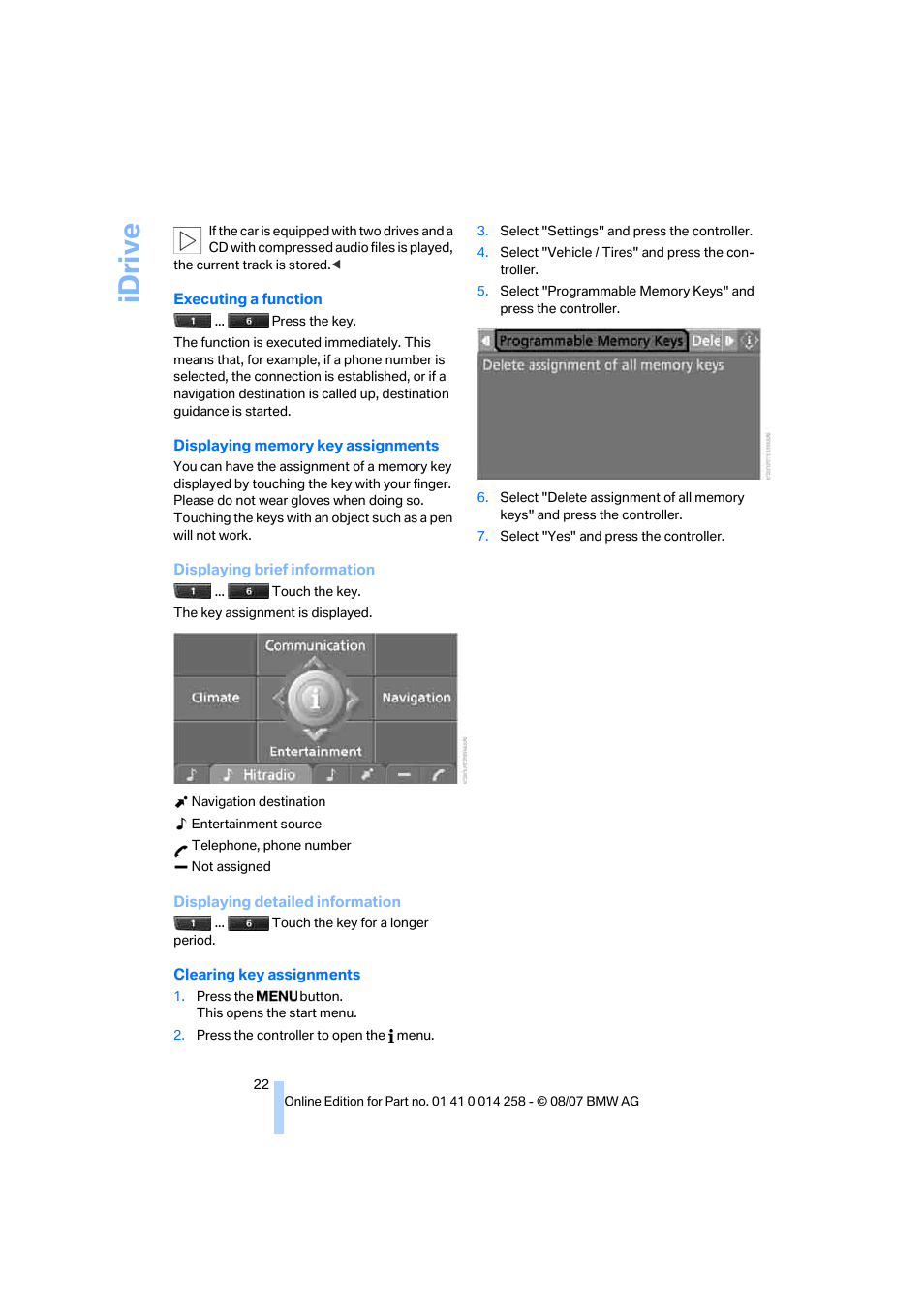 Idriv e | BMW 335i Convertible 2008 User Manual | Page 24 / 272