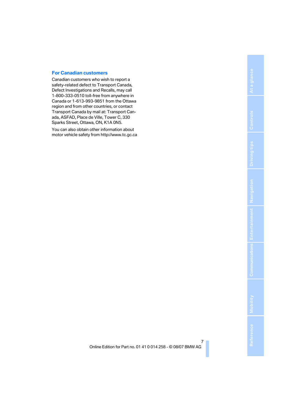 BMW 335i Convertible 2008 User Manual | Page 9 / 272