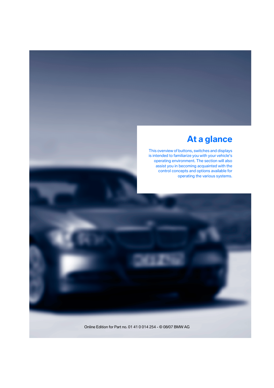 At a glance | BMW 328xi Sports Wagon 2008 User Manual | Page 11 / 274