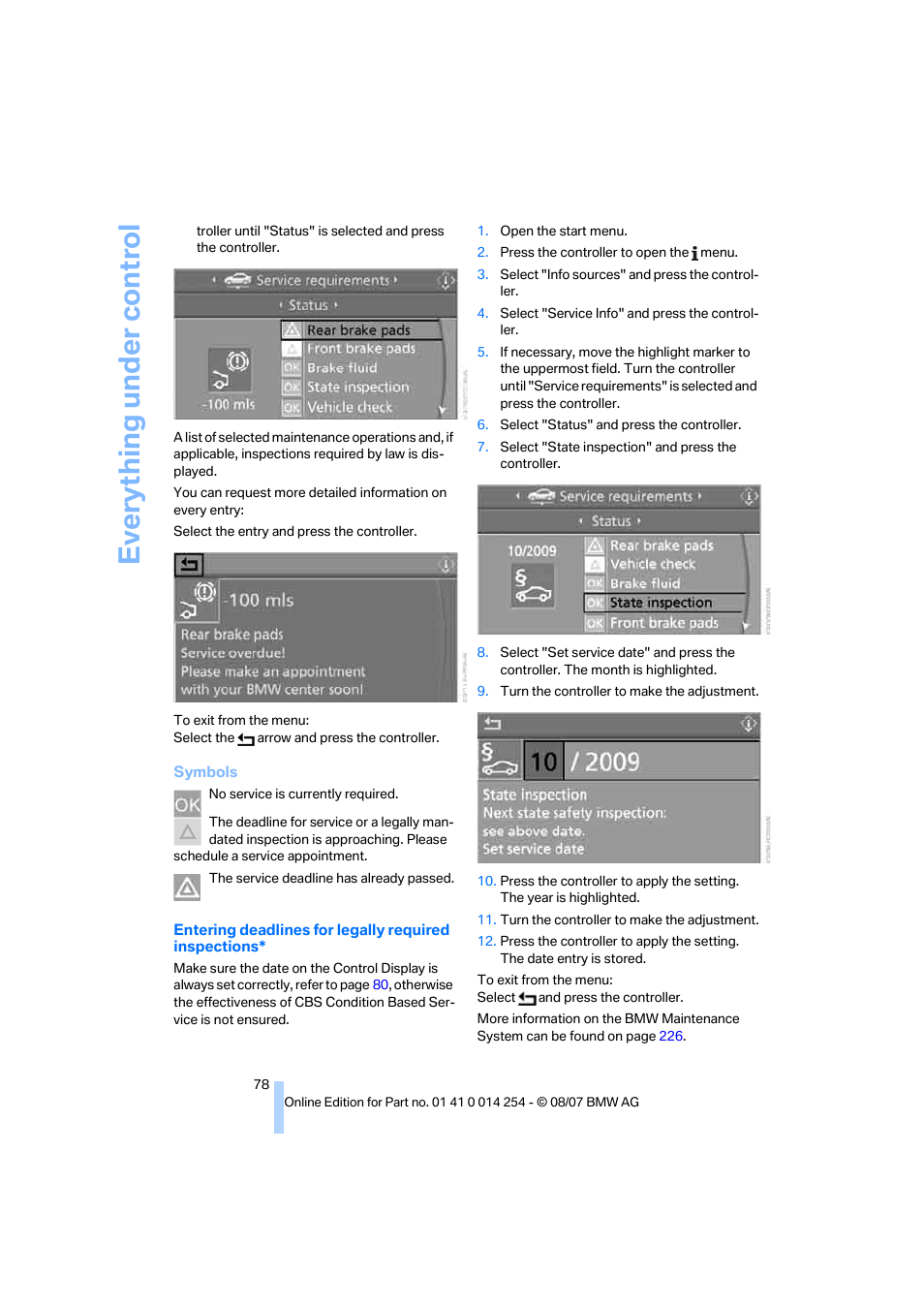 Eve ryth ing un de r co nt rol | BMW 328xi Sports Wagon 2008 User Manual | Page 80 / 274