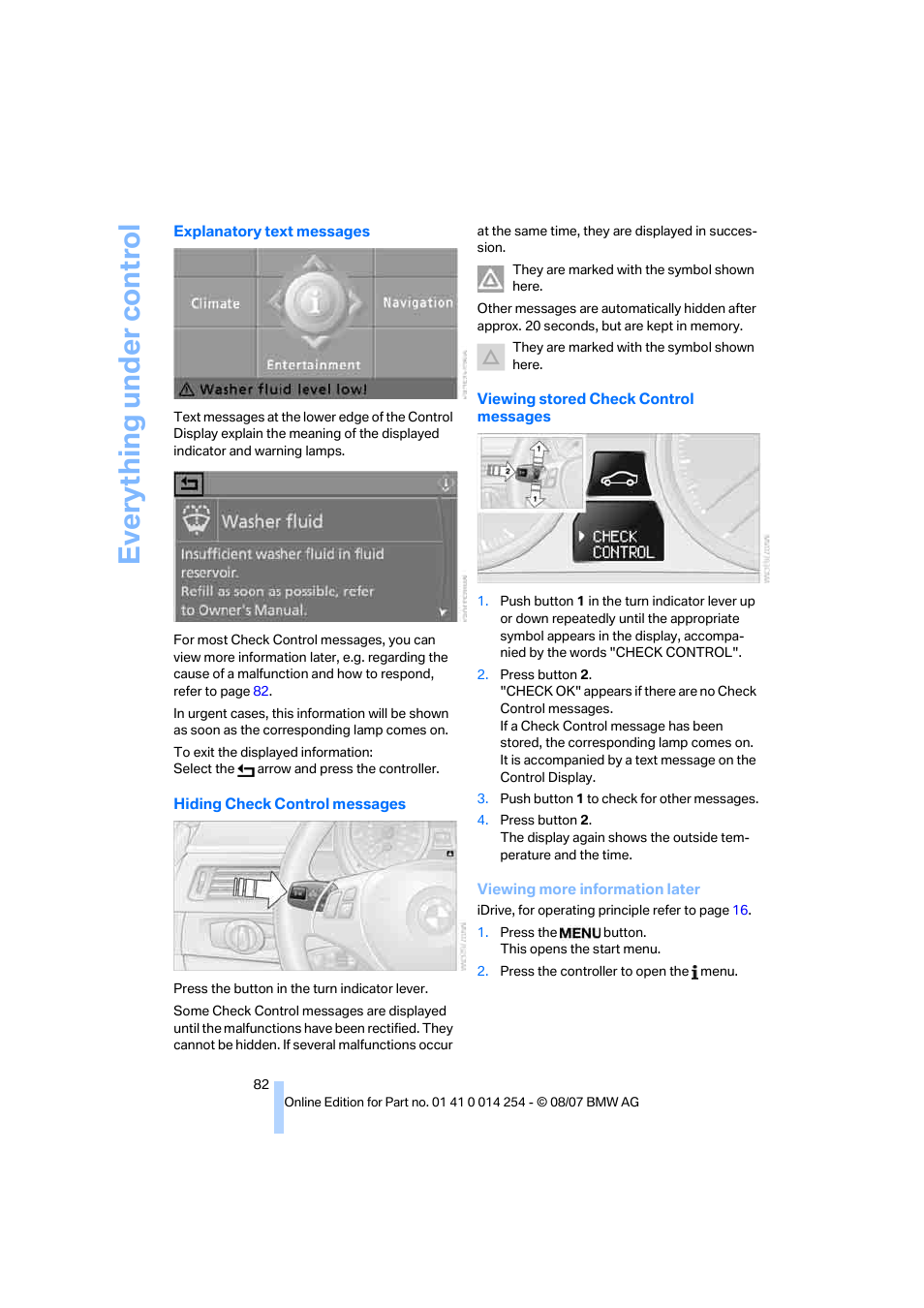Eve ryth ing un de r co nt rol | BMW 328xi Sports Wagon 2008 User Manual | Page 84 / 274