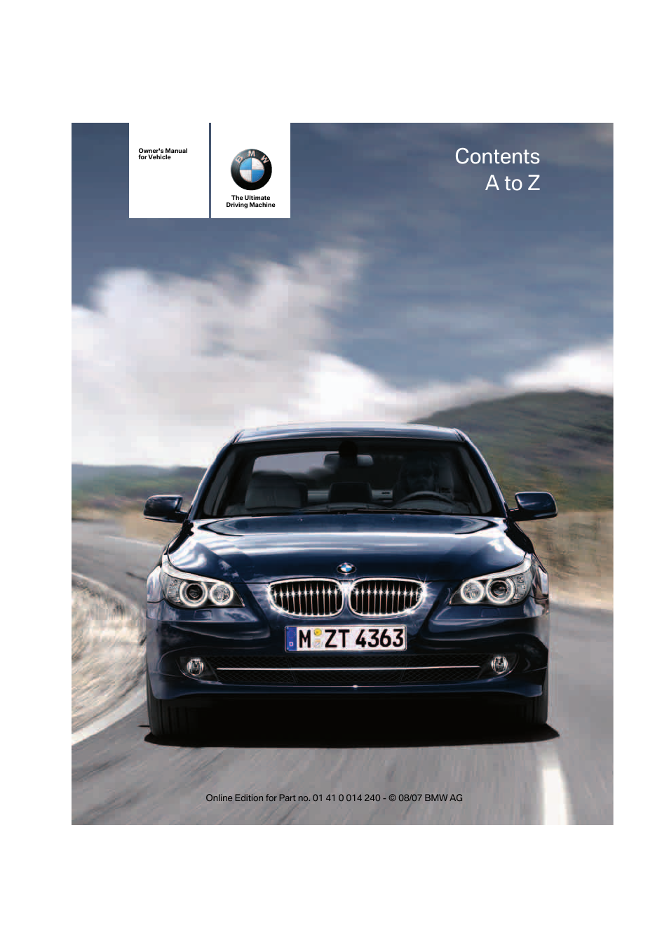 BMW 550i Sedan 2008 User Manual | 288 pages