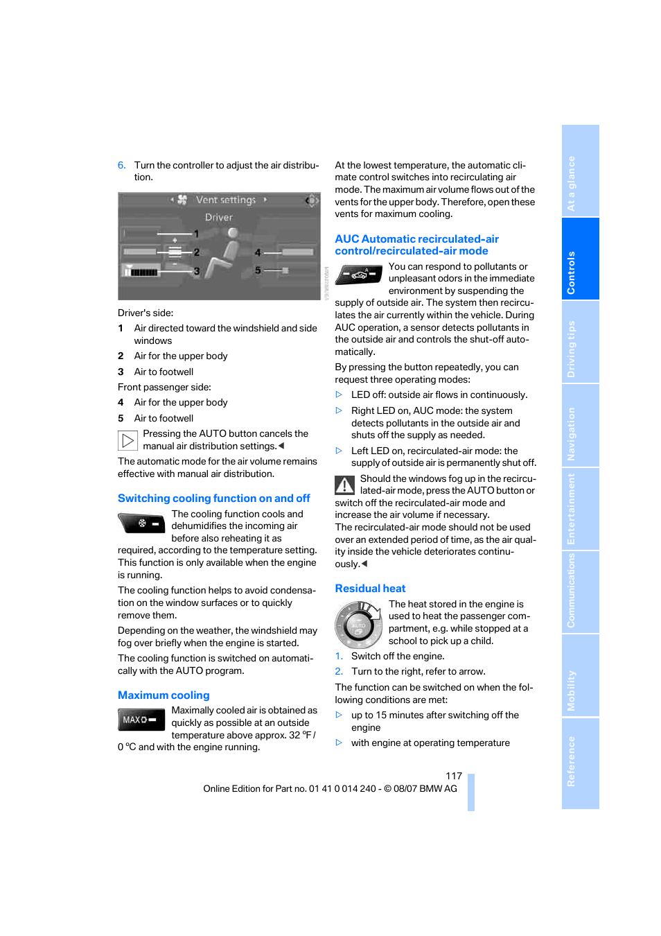 BMW 550i Sedan 2008 User Manual | Page 119 / 288