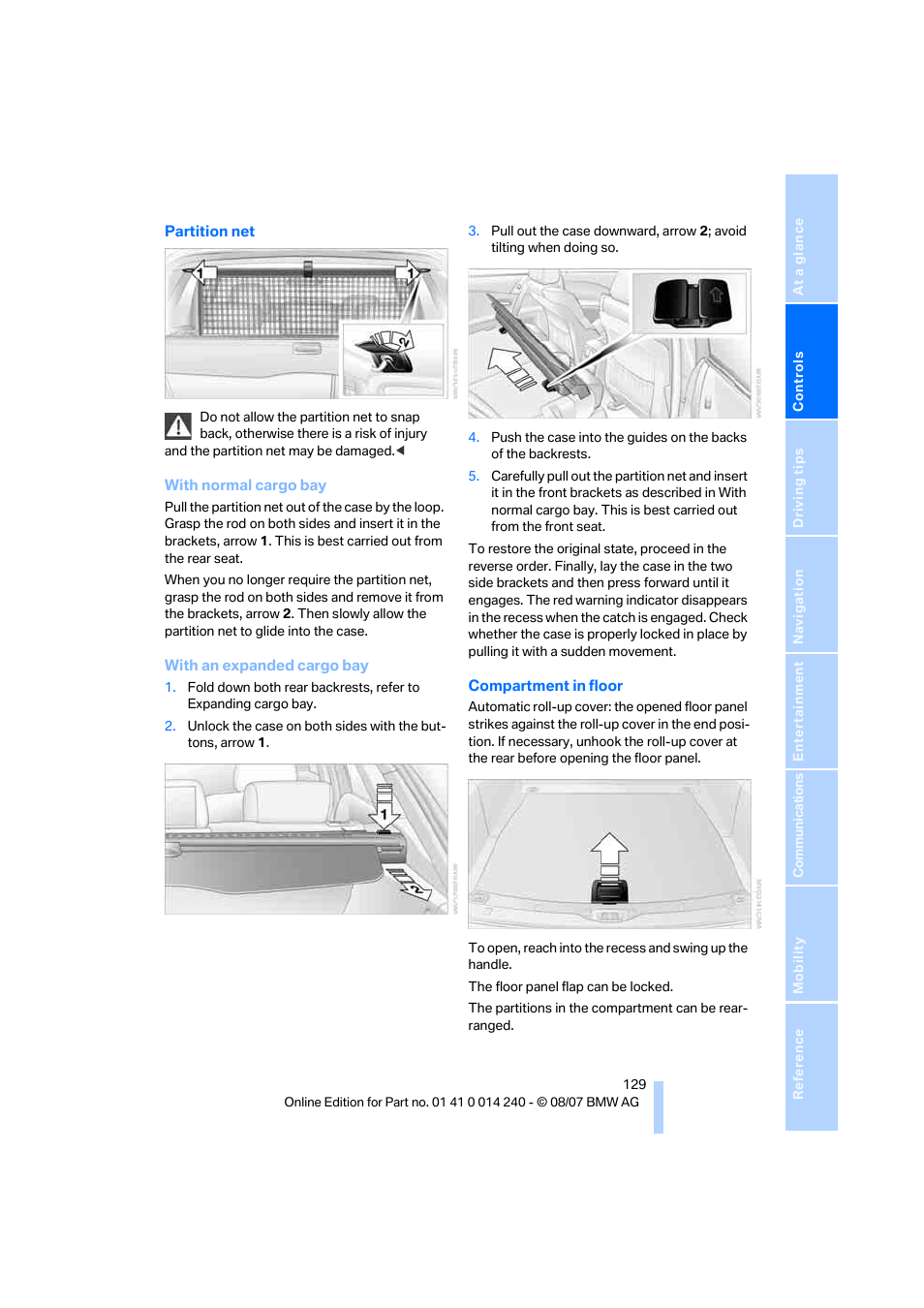 BMW 550i Sedan 2008 User Manual | Page 131 / 288