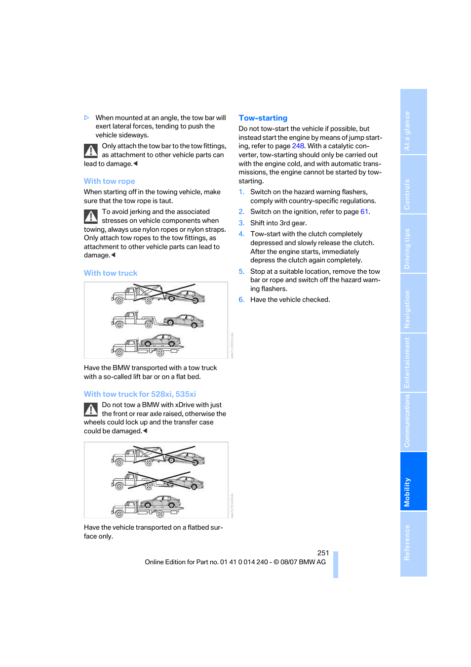 BMW 550i Sedan 2008 User Manual | Page 253 / 288