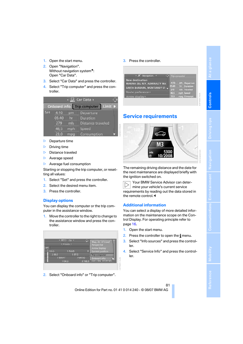 Service requirements | BMW 550i Sedan 2008 User Manual | Page 83 / 288