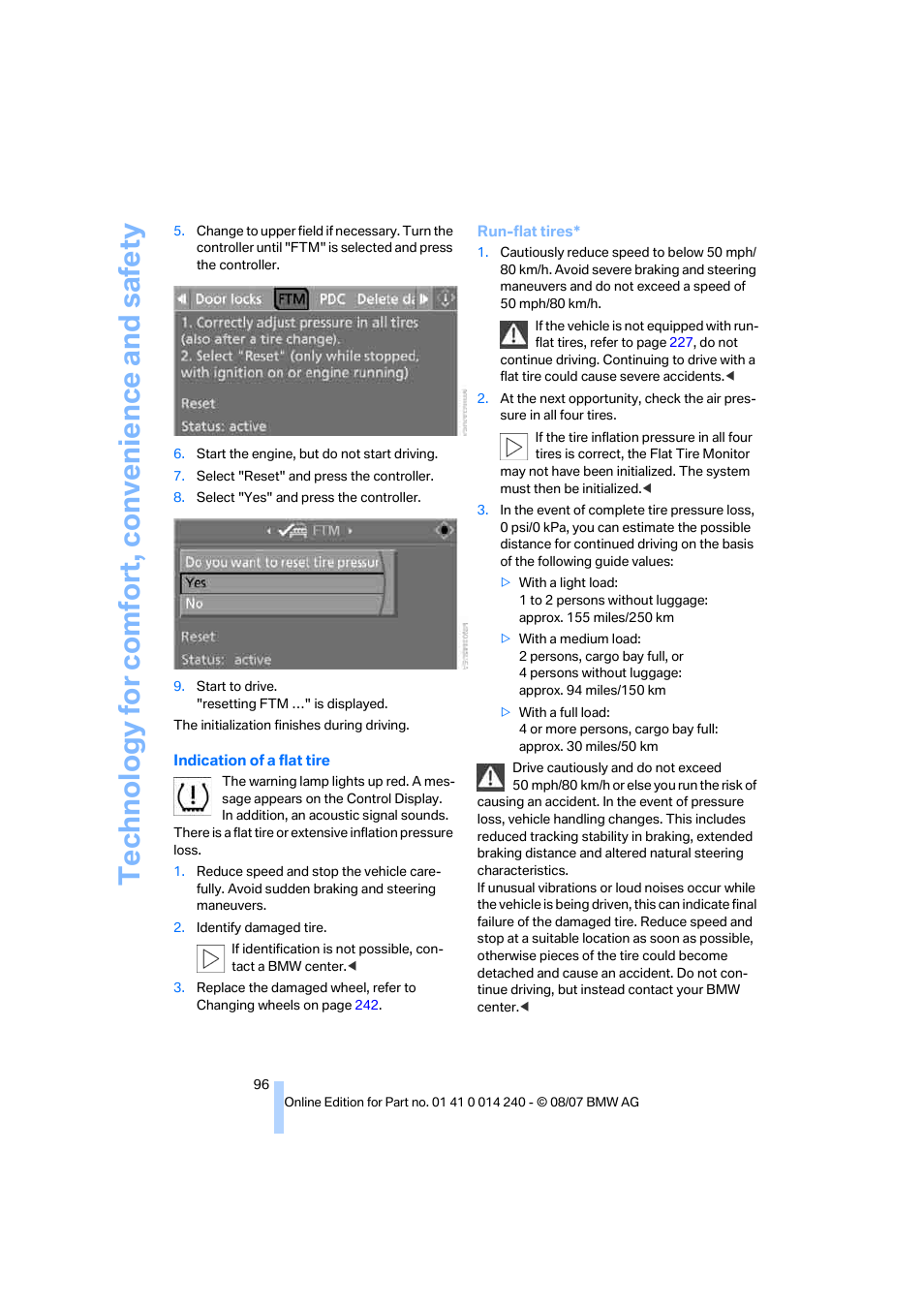 BMW 550i Sedan 2008 User Manual | Page 98 / 288