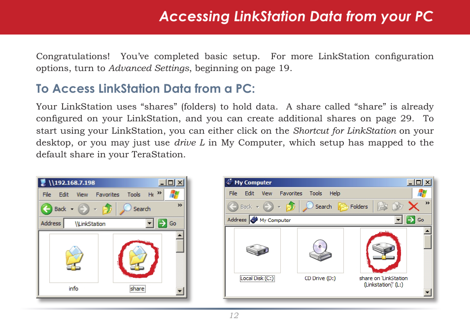 Accessing linkstation data from your pc | Buffalo Technology TeraNavigator none User Manual | Page 12 / 58