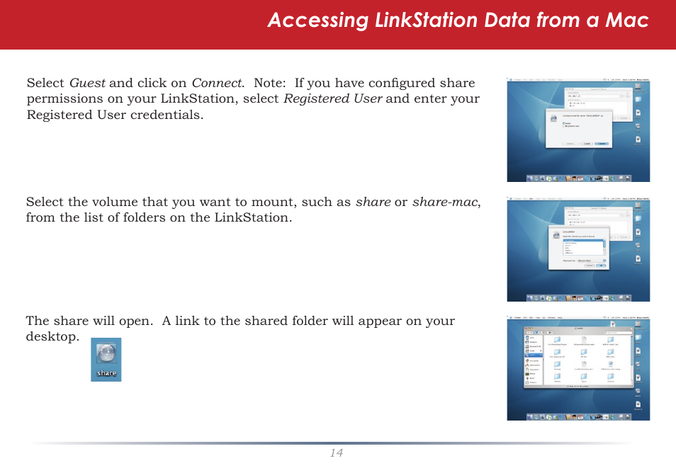 Accessing linkstation data from a mac | Buffalo Technology TeraNavigator none User Manual | Page 14 / 58