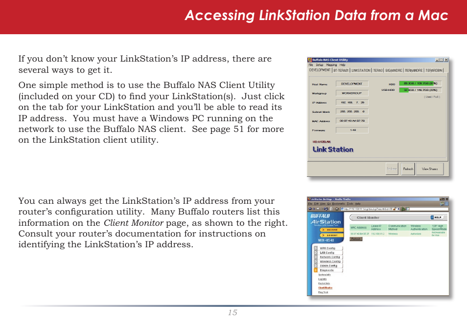 Accessing linkstation data from a mac | Buffalo Technology TeraNavigator none User Manual | Page 15 / 58