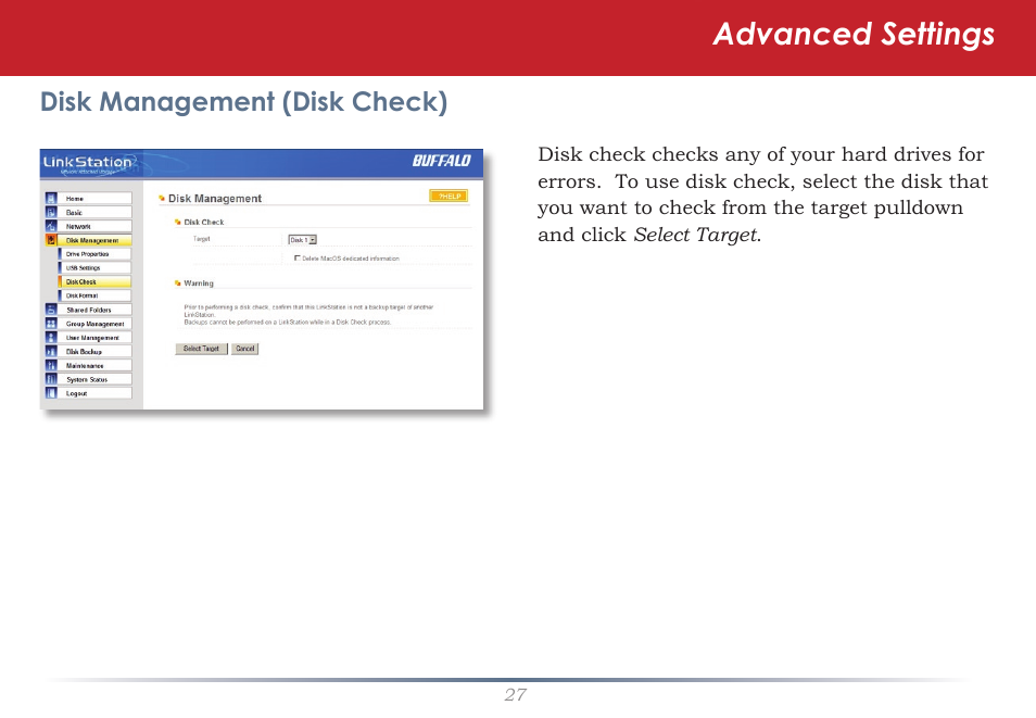 Advanced settings | Buffalo Technology TeraNavigator none User Manual | Page 27 / 58
