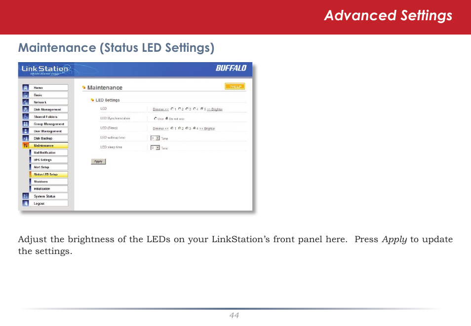 Advanced settings | Buffalo Technology TeraNavigator none User Manual | Page 44 / 58