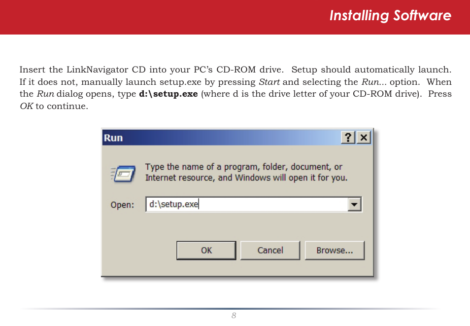 Installing software | Buffalo Technology TeraNavigator none User Manual | Page 8 / 58