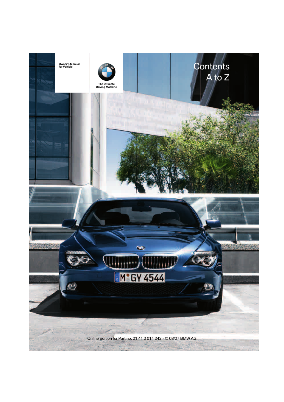 BMW 650i Convertible 2008 User Manual | 264 pages