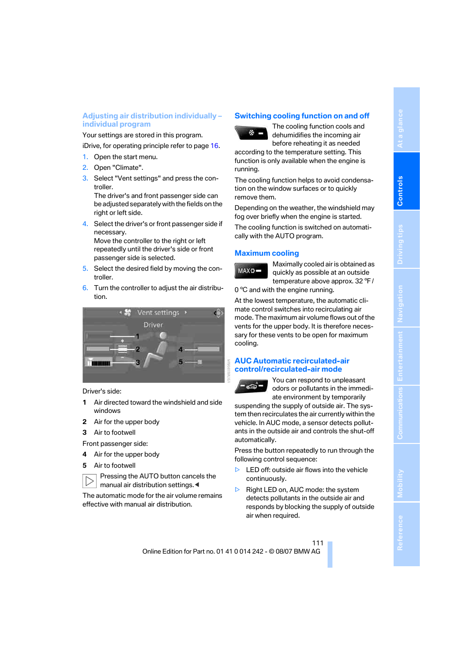 BMW 650i Convertible 2008 User Manual | Page 113 / 264