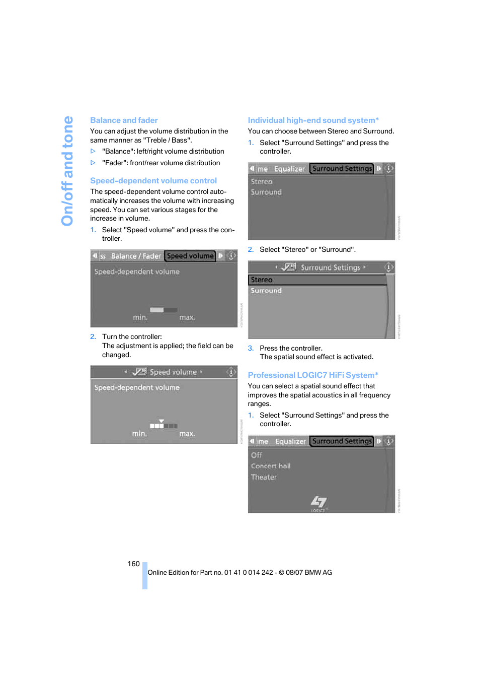 BMW 650i Convertible 2008 User Manual | Page 162 / 264