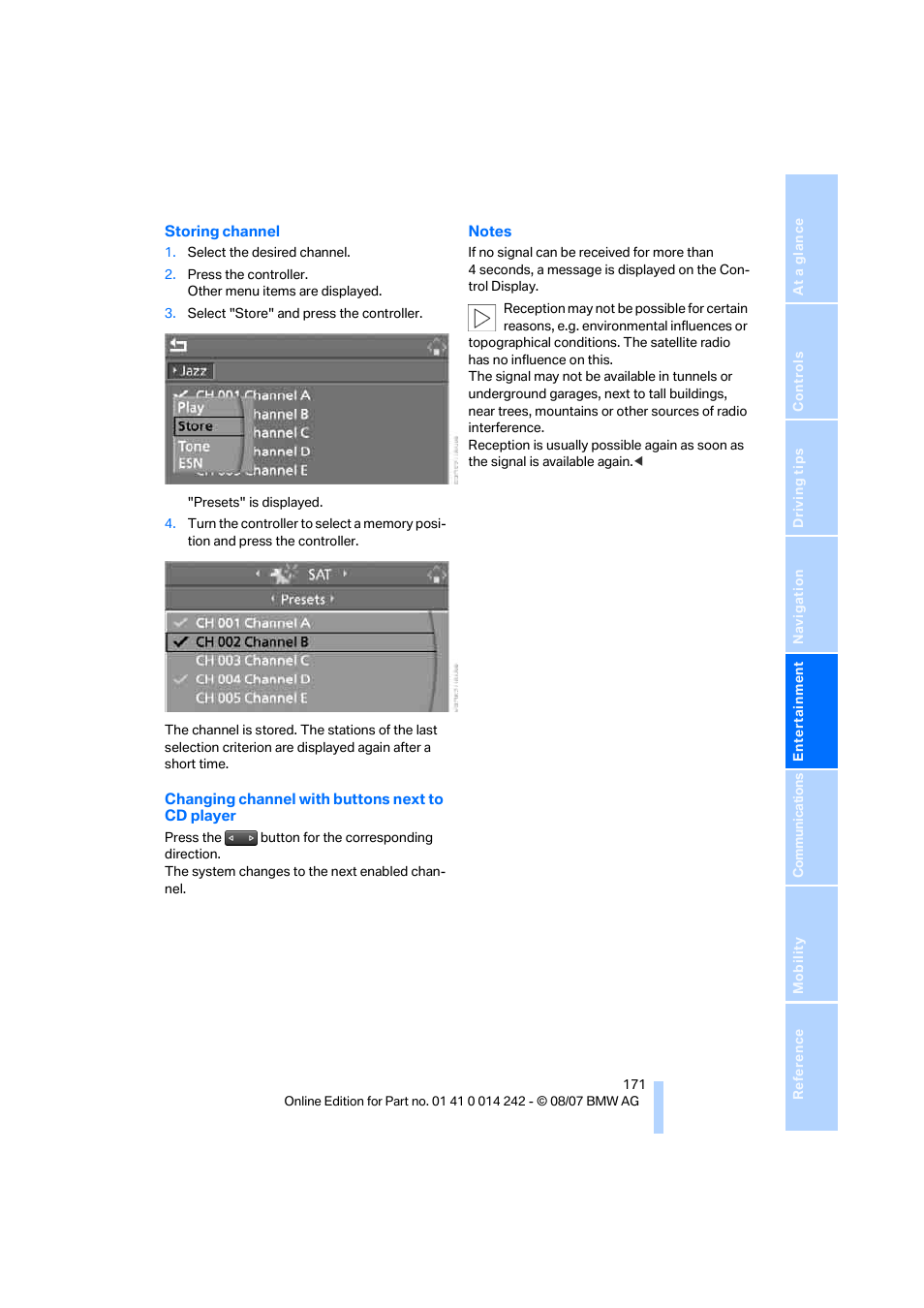 BMW 650i Convertible 2008 User Manual | Page 173 / 264