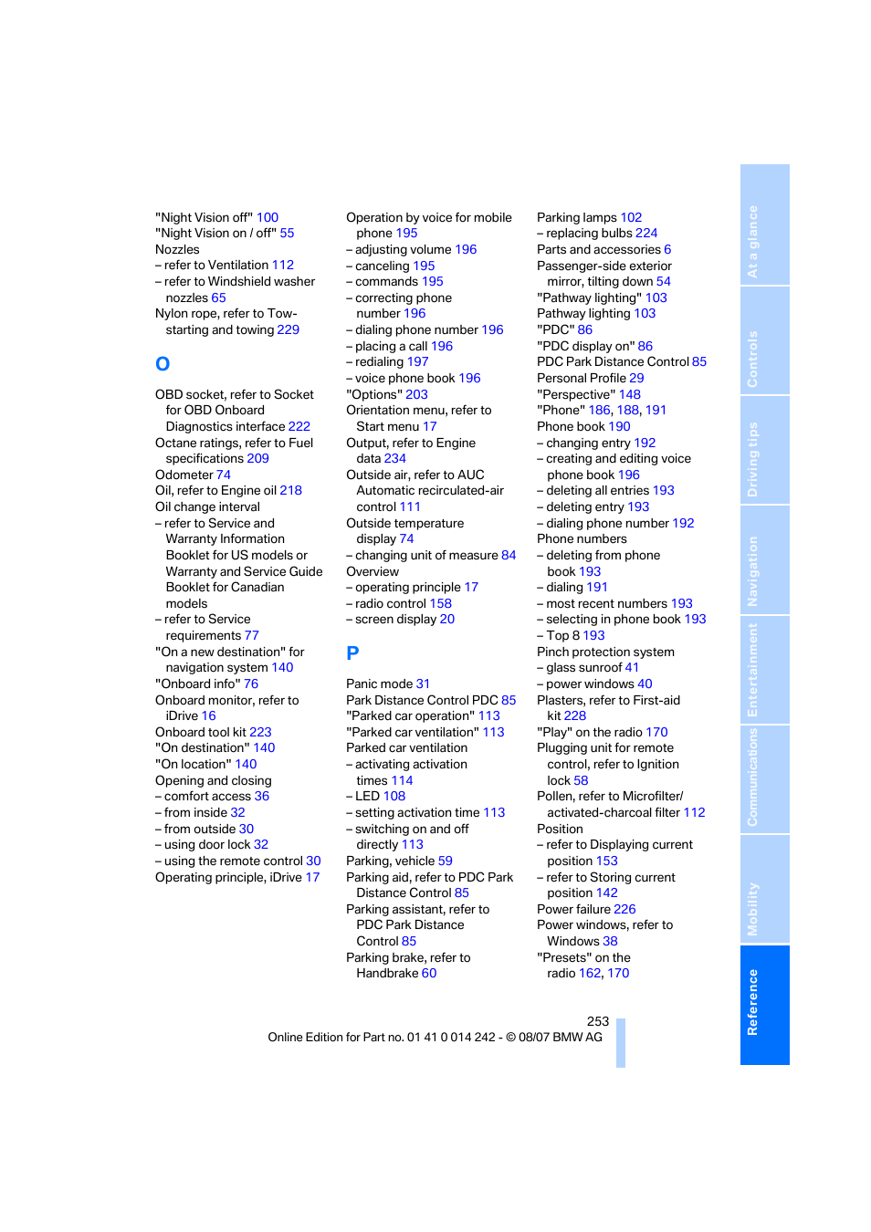 BMW 650i Convertible 2008 User Manual | Page 255 / 264