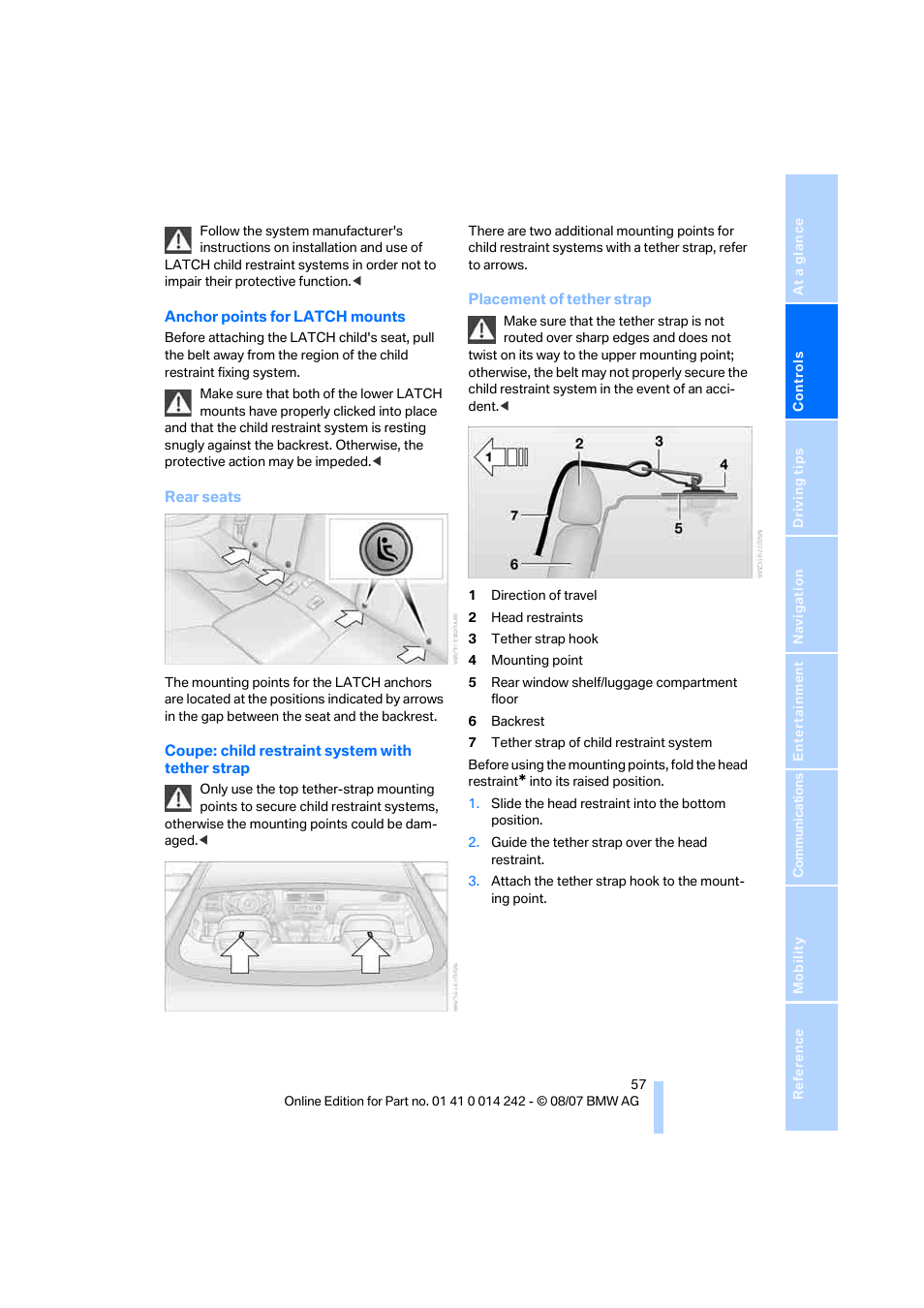 BMW 650i Convertible 2008 User Manual | Page 59 / 264