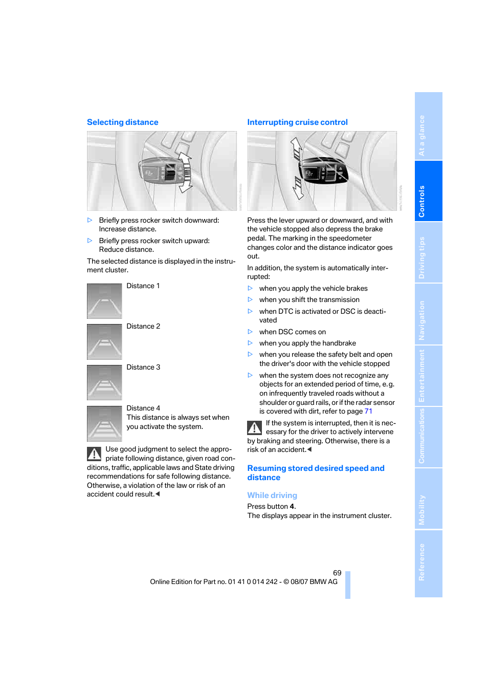 BMW 650i Convertible 2008 User Manual | Page 71 / 264