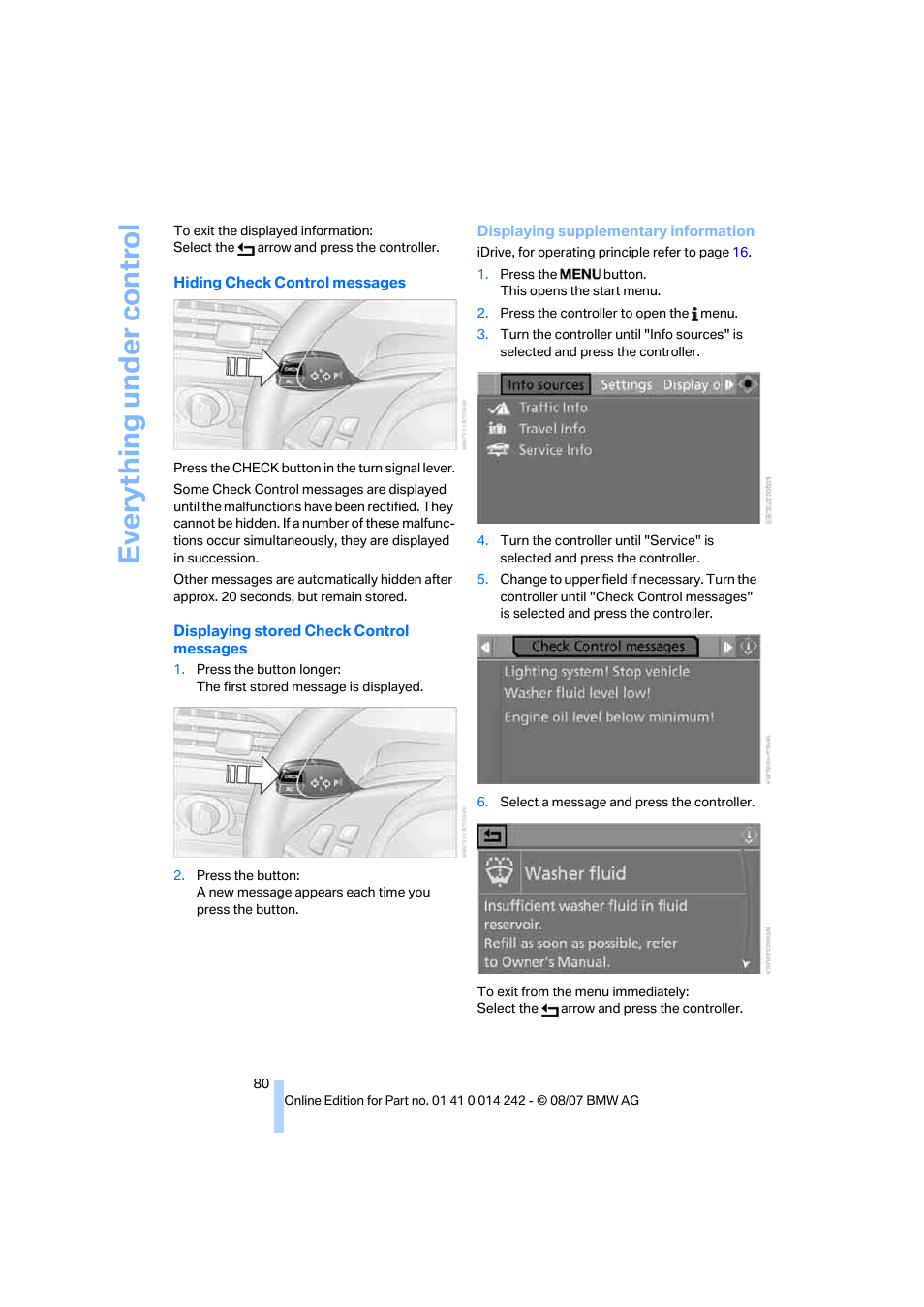 Eve ryth ing un de r co nt rol | BMW 650i Convertible 2008 User Manual | Page 82 / 264