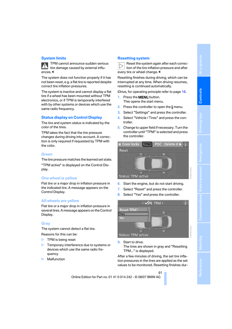 BMW 650i Convertible 2008 User Manual | Page 93 / 264