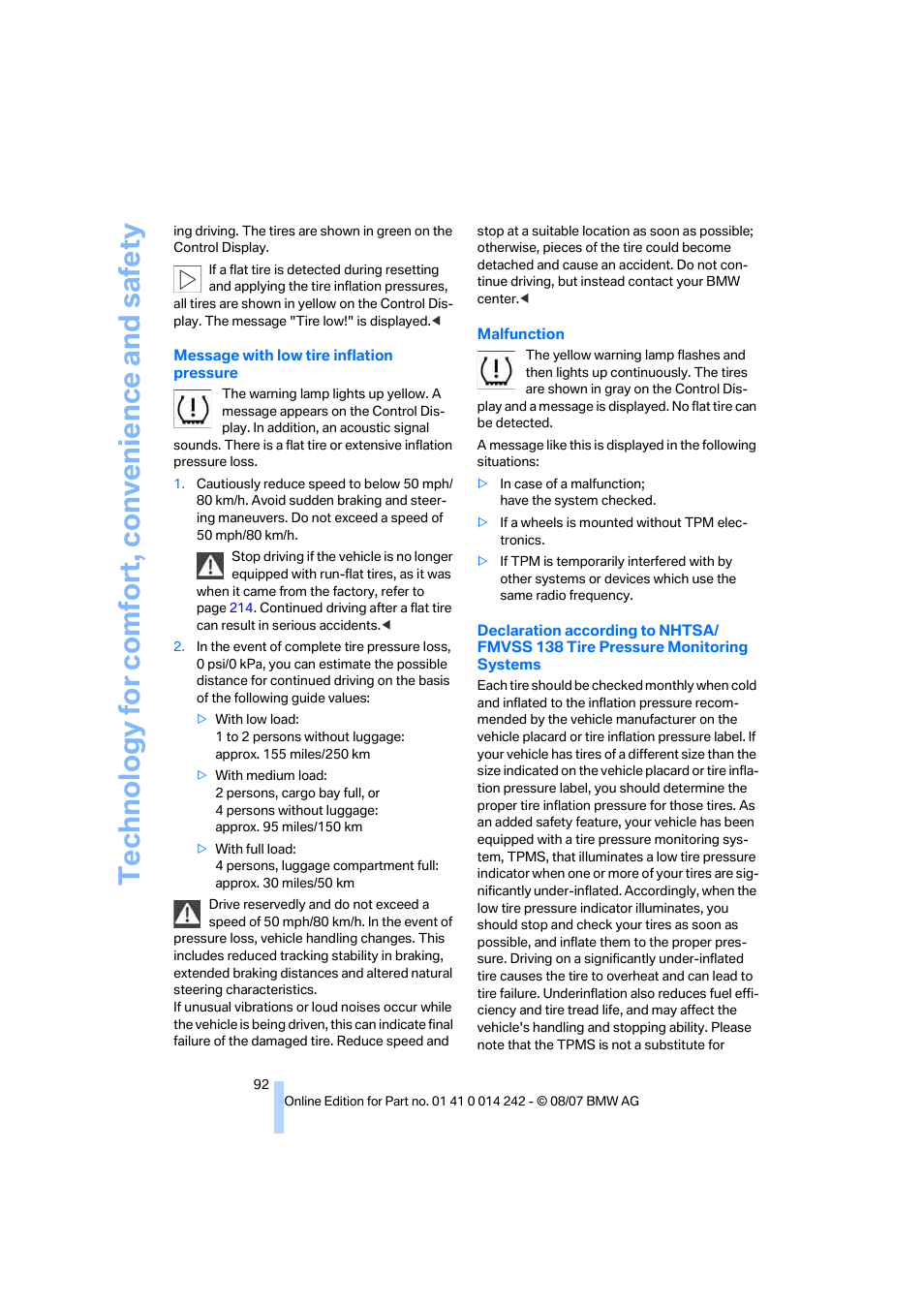 BMW 650i Convertible 2008 User Manual | Page 94 / 264