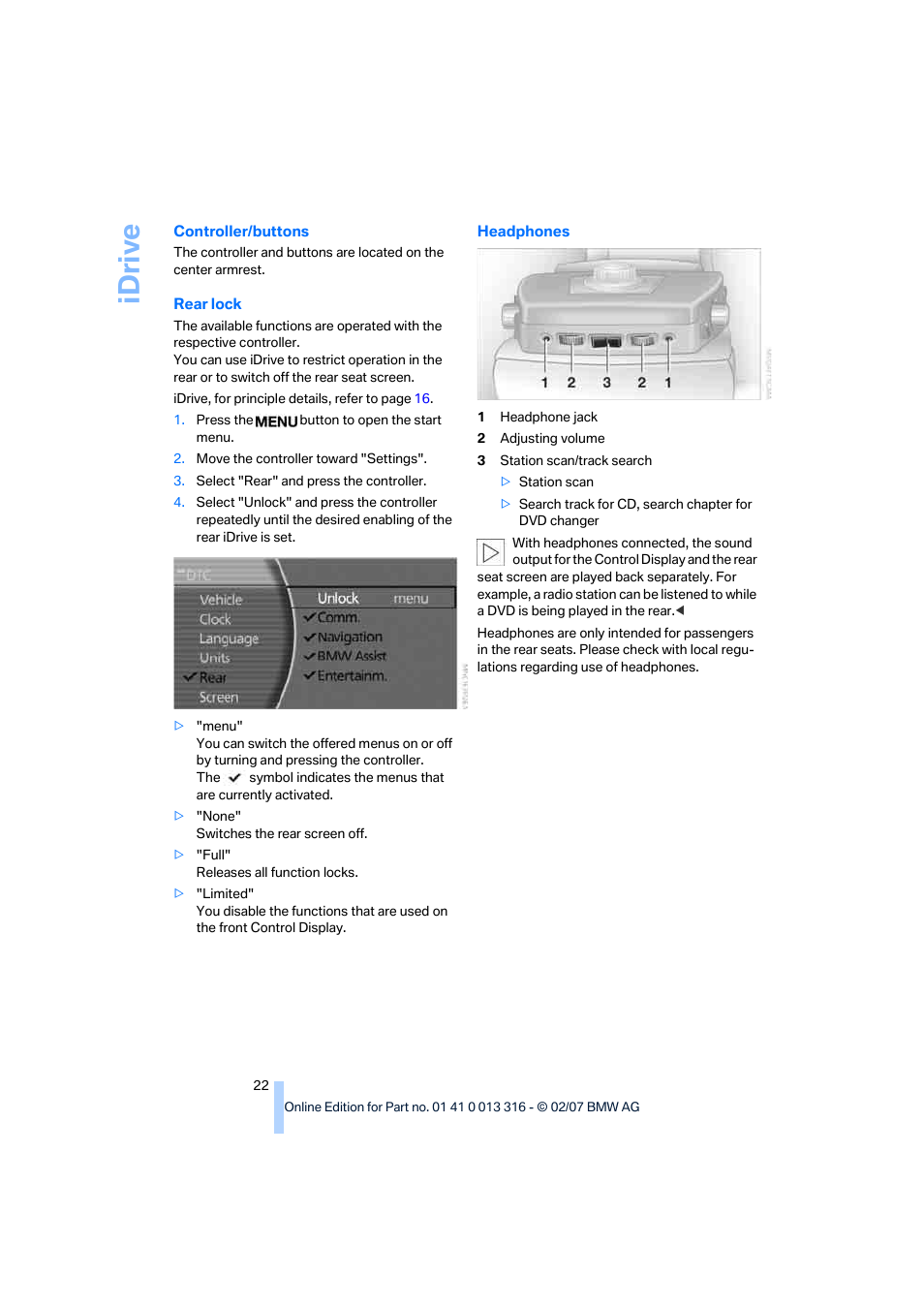 Idriv e | BMW 760Li Sedan 2008 User Manual | Page 24 / 254