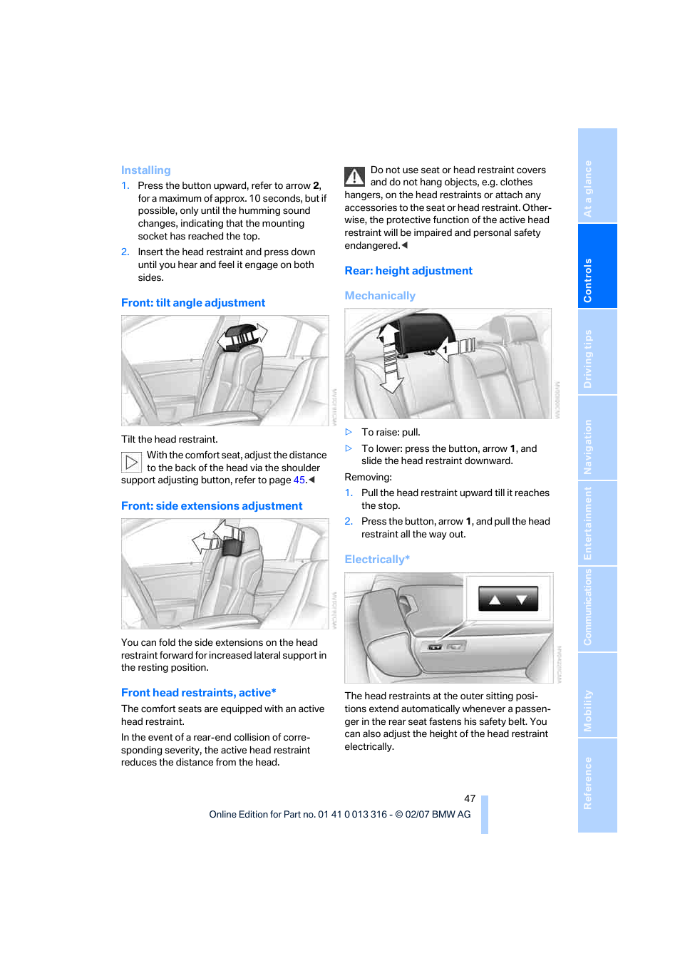 BMW 760Li Sedan 2008 User Manual | Page 49 / 254