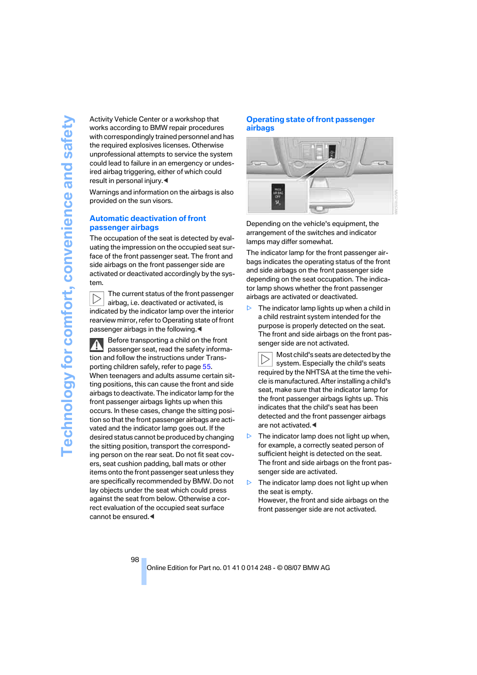 BMW X5 4.8i 2008 User Manual | Page 100 / 292