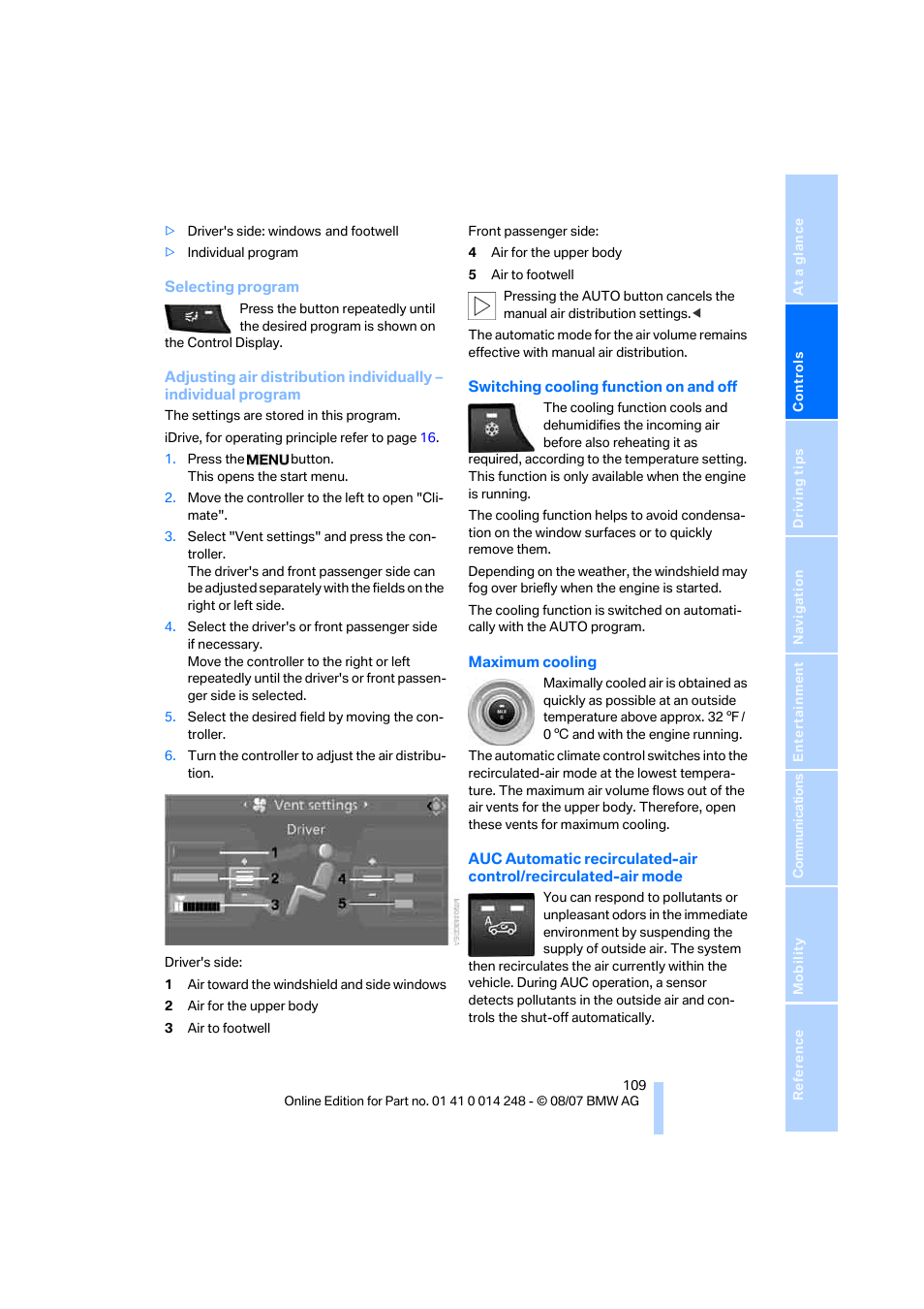 BMW X5 4.8i 2008 User Manual | Page 111 / 292