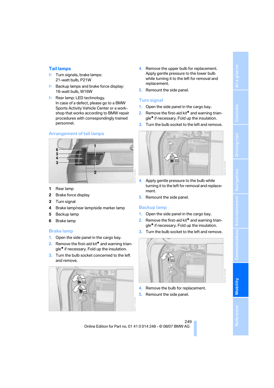 BMW X5 4.8i 2008 User Manual | Page 251 / 292