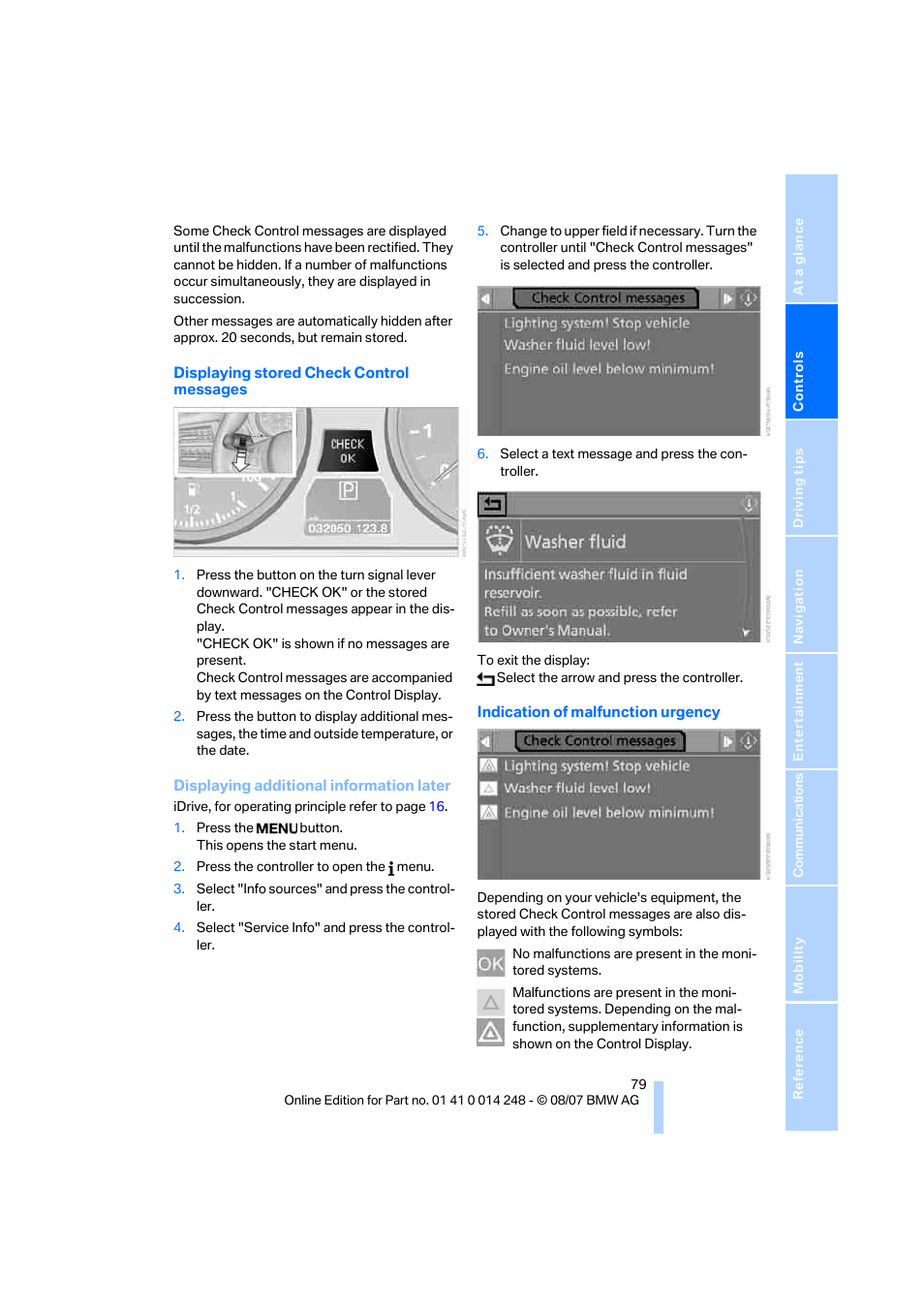 BMW X5 4.8i 2008 User Manual | Page 81 / 292