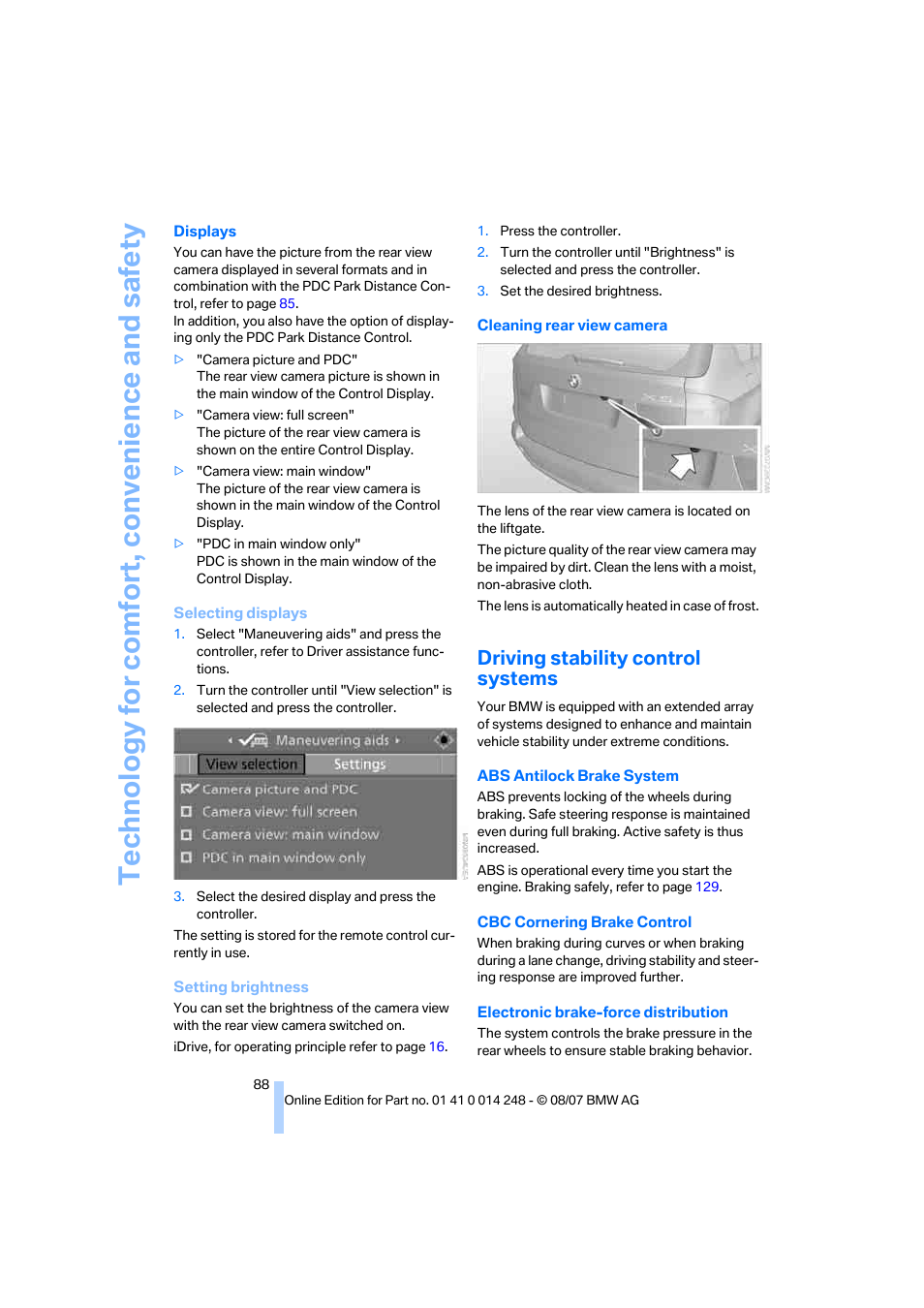 Driving stability control systems | BMW X5 4.8i 2008 User Manual | Page 90 / 292