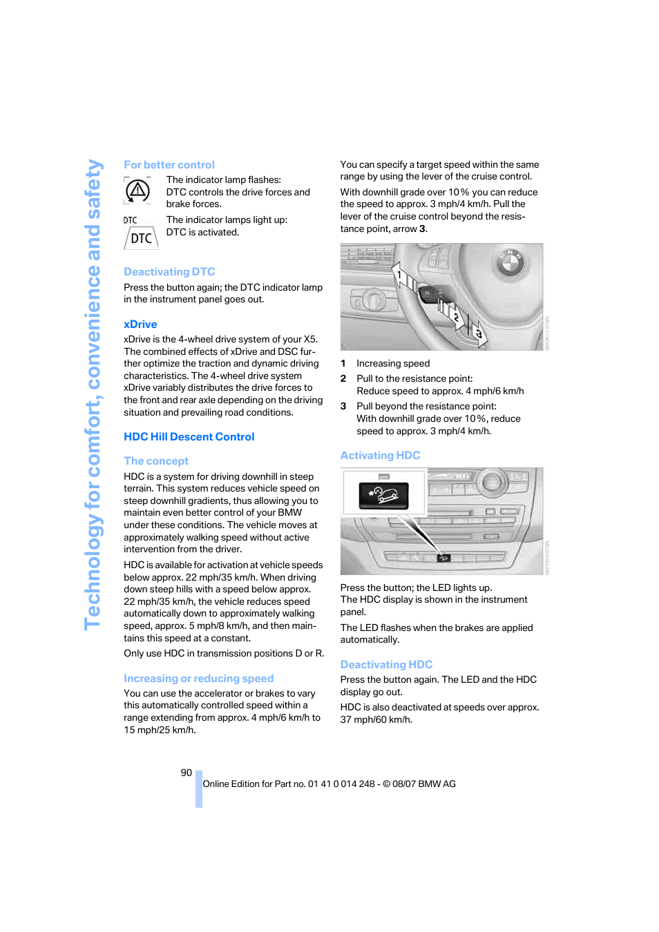 BMW X5 4.8i 2008 User Manual | Page 92 / 292