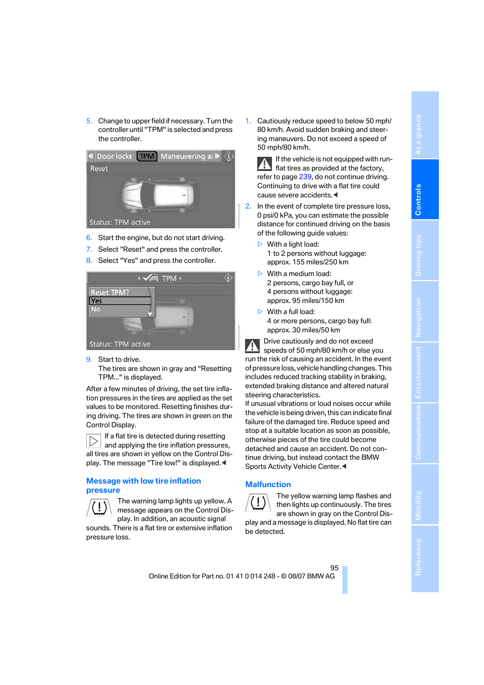 BMW X5 4.8i 2008 User Manual | Page 97 / 292