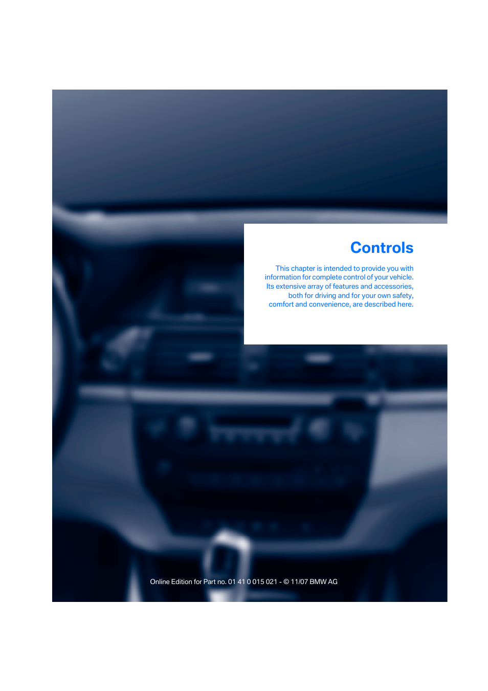 Controls | BMW X6 xDrive50i 2008 User Manual | Page 29 / 288