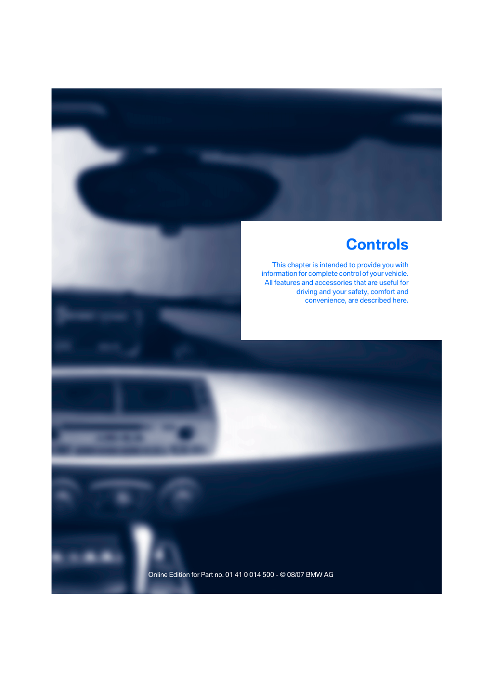 Controls | BMW Z4 Roadster 3.0si 2008 User Manual | Page 19 / 132