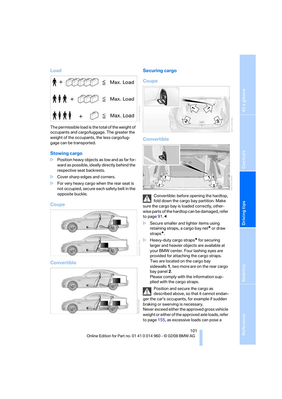 BMW M3 Convertible 2008 User Manual | Page 103 / 172