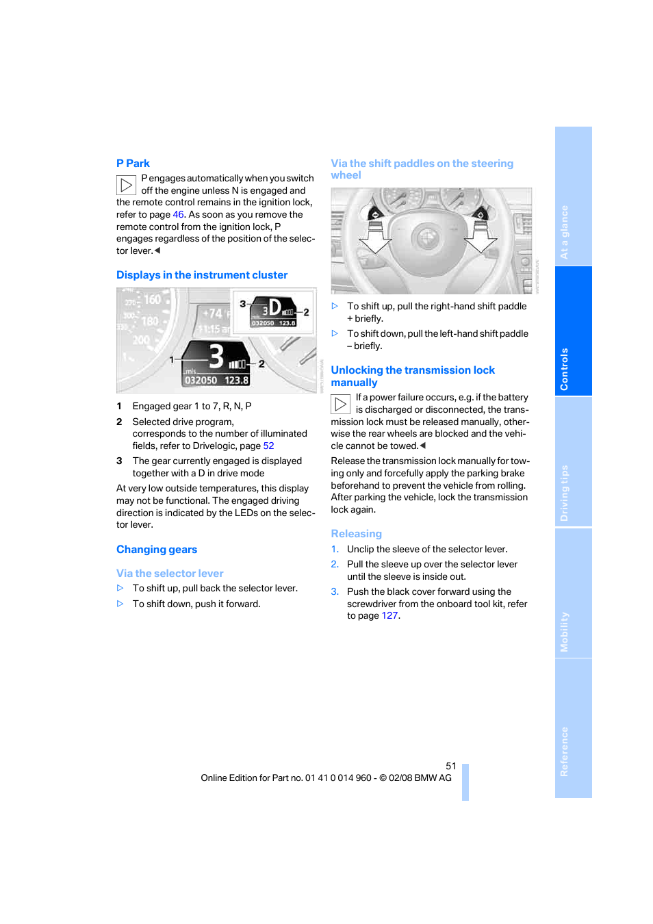 BMW M3 Convertible 2008 User Manual | Page 53 / 172