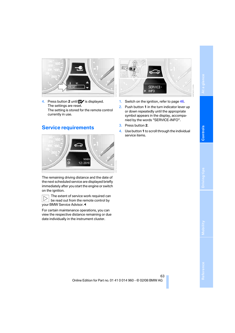 Service requirements | BMW M3 Convertible 2008 User Manual | Page 65 / 172