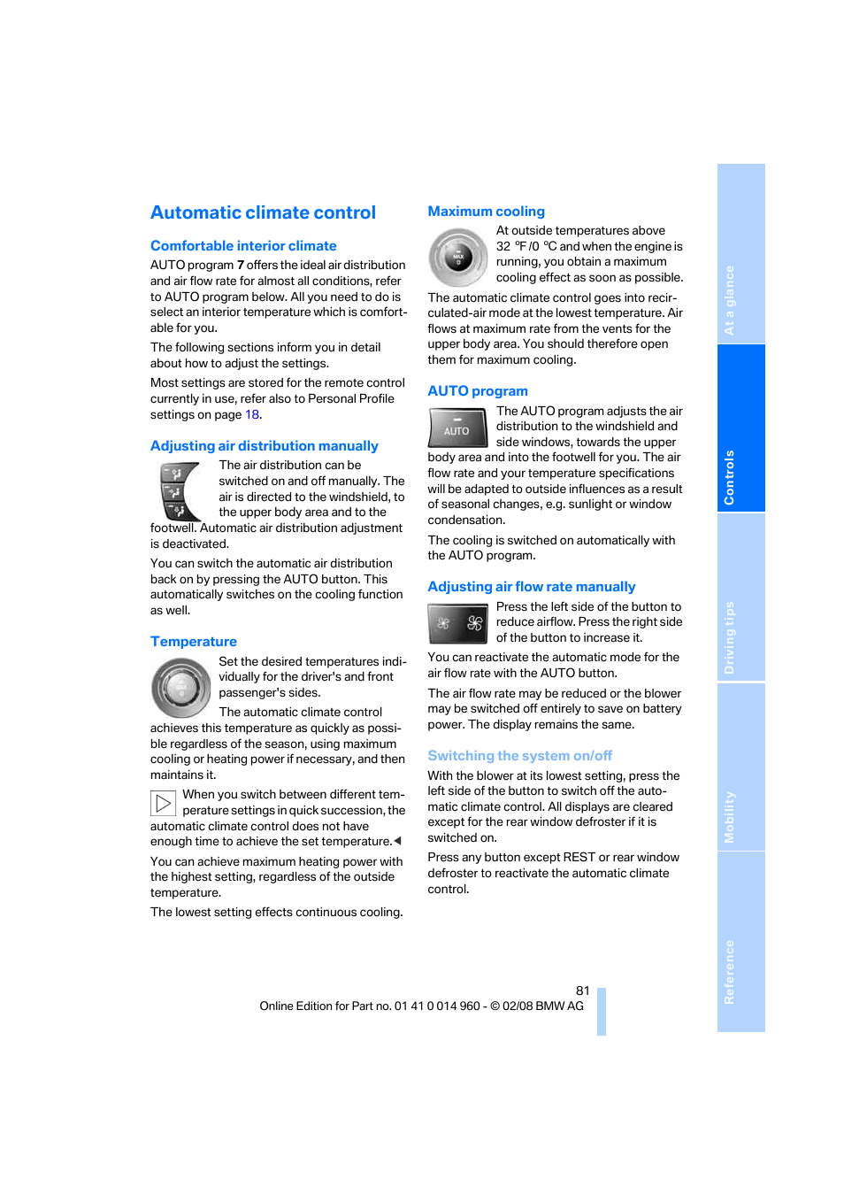 Automatic climate control | BMW M3 Convertible 2008 User Manual | Page 83 / 172