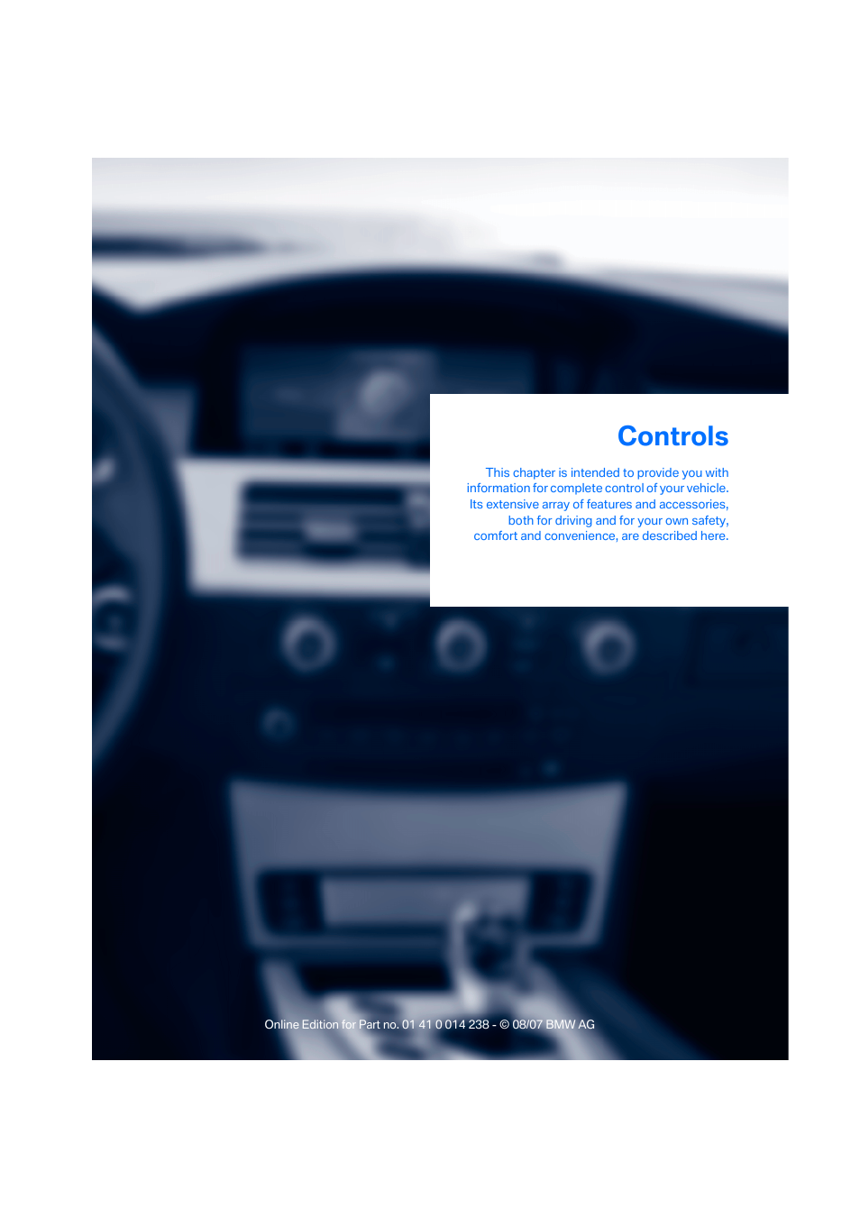 Controls | BMW M5 Sedan 2008 User Manual | Page 29 / 260