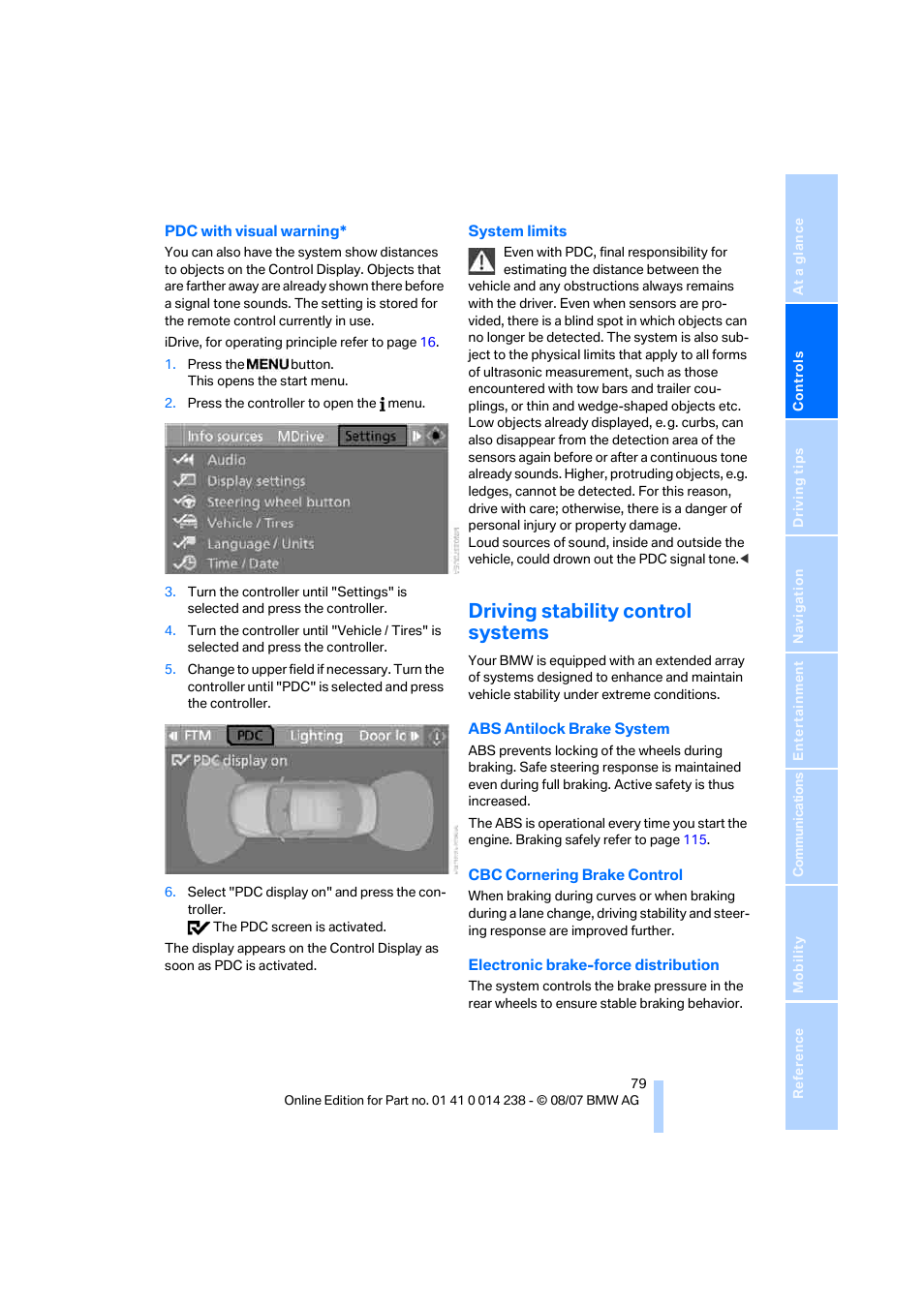 Driving stability control systems | BMW M5 Sedan 2008 User Manual | Page 81 / 260