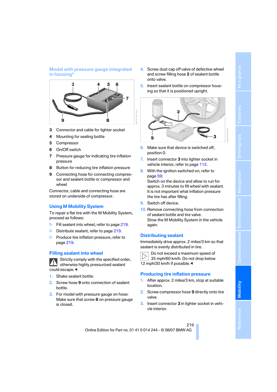 BMW M6 Convertible 2008 User Manual | Page 221 / 262