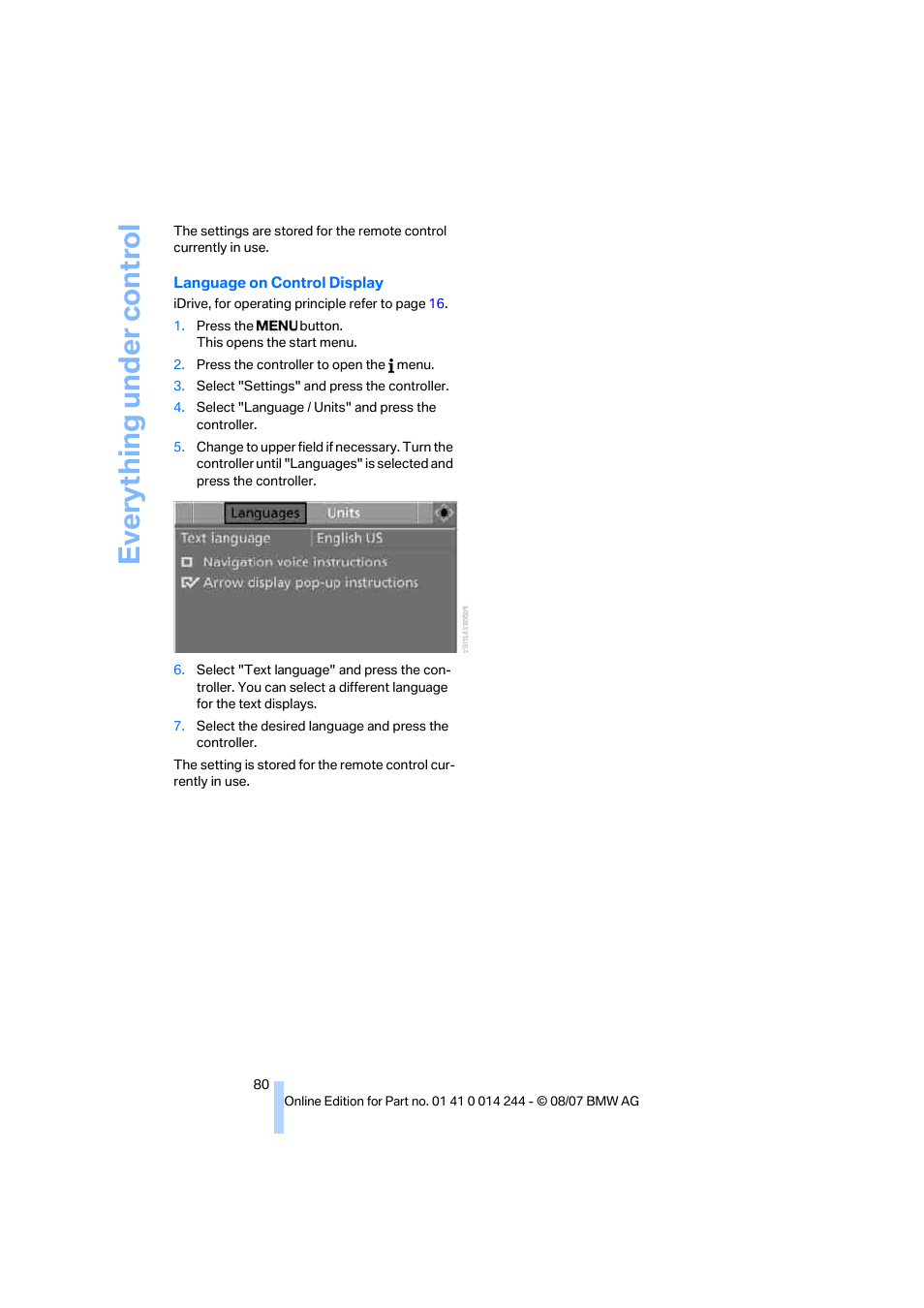 Eve ryth ing un de r co nt rol | BMW M6 Convertible 2008 User Manual | Page 82 / 262