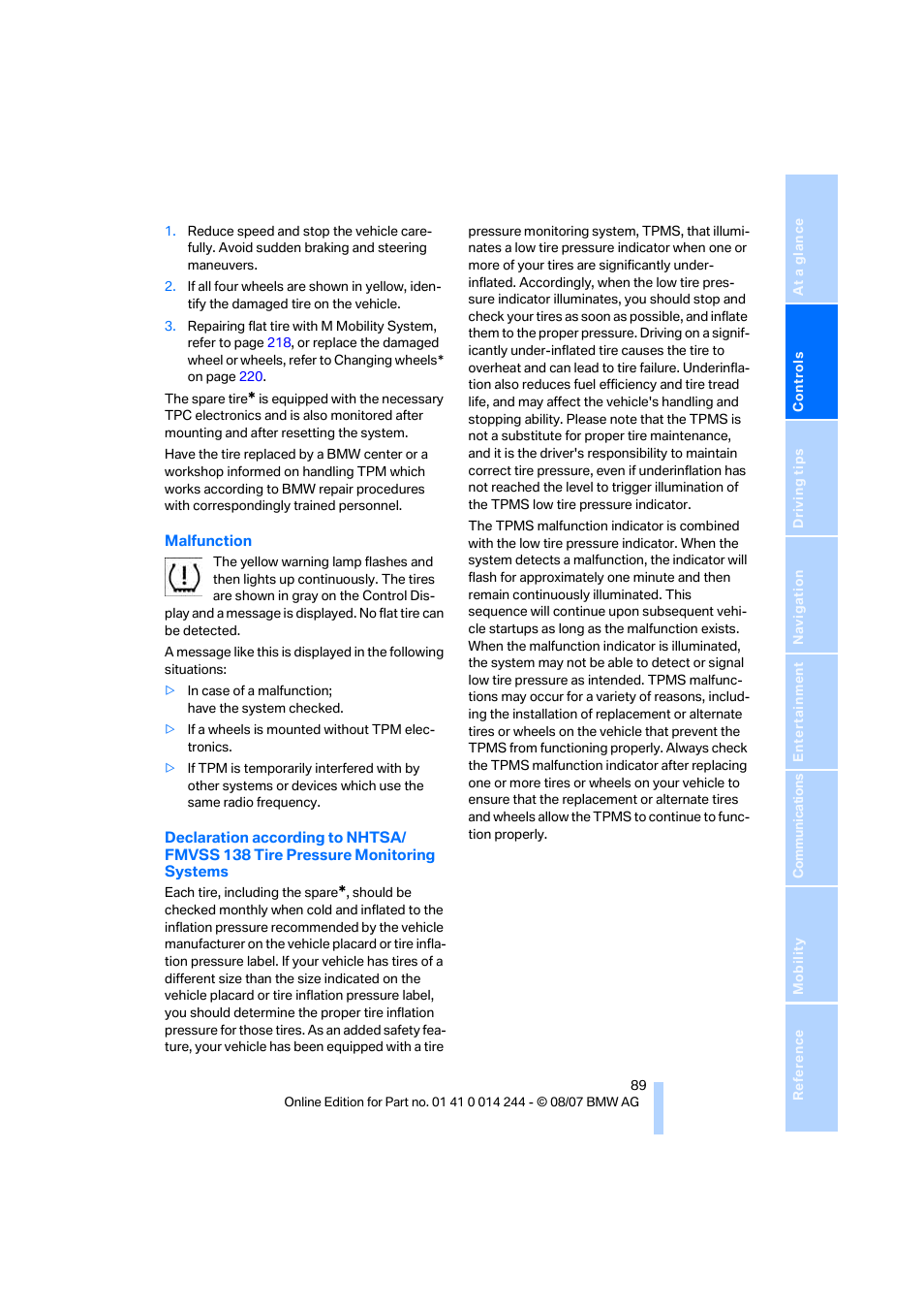 BMW M6 Convertible 2008 User Manual | Page 91 / 262