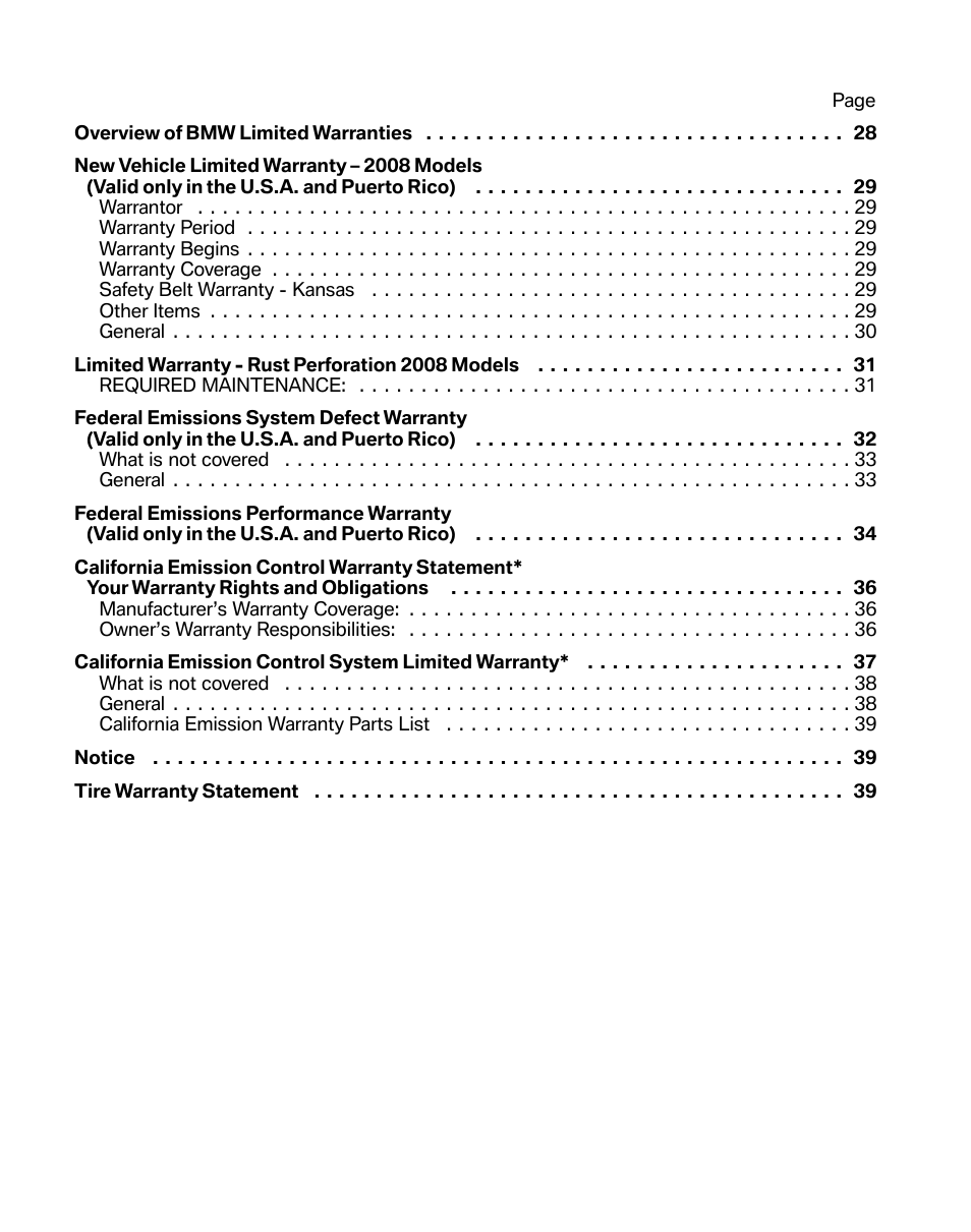 BMW Z4 M Roadster 2008 User Manual | Page 4 / 54